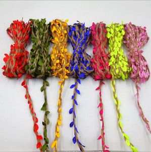 Corda de cânhamo da vegetação 5 milímetros folha misturada Flores misturadas Faux Floral Embalagem DIY Fundo Fujimori Castanhas Verdes Cordas Ropes Bouquet de Flores