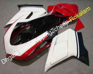 Motocykl Wróżki Zestaw dla Ducati 848 1098 07-11 1198 Shell 2007-2011 Białe Czerwone Czarne ABS Bodywork Set (Wtryskarka)