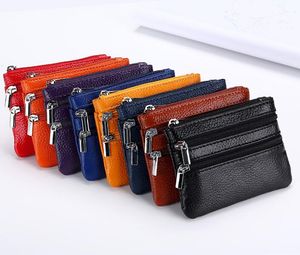 DHL 100pcs Double Zipper Coin Bolsas de Chaves Chaves Chaves Carteira Alteração do bolso Organizar maquiagem cosmética