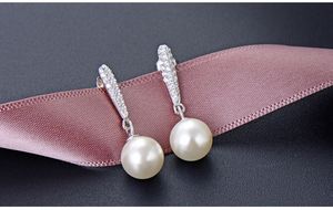 Partihandel-New Pearl Crystal Örhängen Candy Ball Gold Plated Crown Stud Earings Tillbehör Bröllop Smycken för Kvinnor