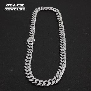 13mm Mäns Crystal Cuban Link Chain Hip Hop Lång halsband för män Guld Silver Färg Tunga Iced Halsband Choker Bling Smycken V191128