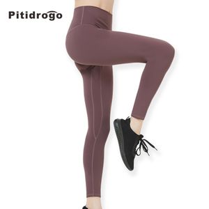 Pitidrogo Mulheres Esporte Yoga Calças Calças Alto Cintura Workout Power Flex Controle de Tummy Leggings KL103