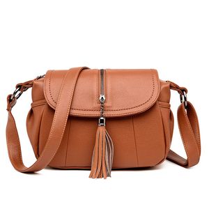 Handväskor 2019 Ny väska Enkel Casual Soft Leather Shoulder Bag Messenger Packet Väskor
