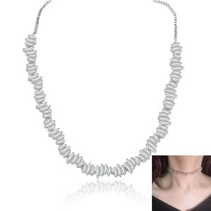 Pull-out Strands Necklace Creative Crystal Diamond Zircon Necklace 18K Gold Plating Strings Chain Women Wedding Pattery Christmas Gifts