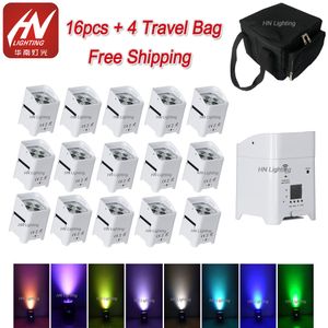 16PCS Professionell Akku Uplighting DJS Par Lights 4 * 18W RGBWA UV LEDS Smart DJ S4 Battery Power Wireless Uplight Club Wedding