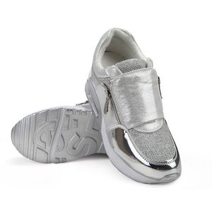 Hot Sale- Shoes Zip Inner Height 2cm Swing Sneakers New Thick-sole 4cm Light Female Slimming Shoes Comfortable