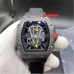 최고 남성의 부티크 시계 와인 배럴 패션 핫 시계 개인화 된 패션 베젤 회색 고무 스트랩 방수 자동 기계식 시계