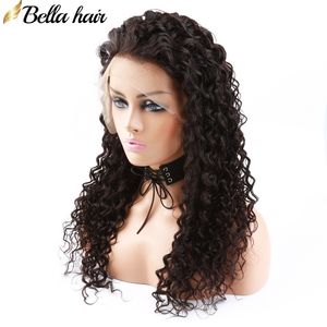 Brazilian Virgin Hair Lace Front Wigs For Black Women Curly Human Glueless Hair Wig Pre Plucked Natural Color Bulk BellaHair