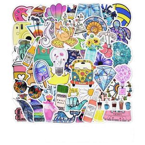 50pcs/lot Lovely Stickers Graffiti Decales For Motor Car & Suitcase Cool Literary Laptop Skateboard DIY Waterproof Sticker