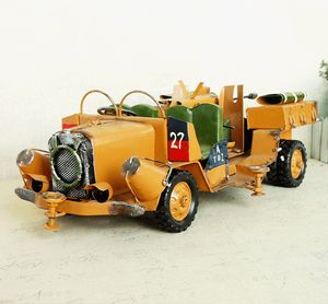 Sm Iron Metal Jungle Chariot SUV bilmodell leksak, off road truck, retro handgjorda prydnad, julkid födelsedaggåva, samla, bar hem dekoration, smt1084
