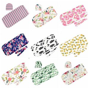 Baby Designer Roupas Girls Swaddle cobertores Cocoon Saco Criança Sleeping Bags Muslin Swaddling Envoltório Headband Chapéus Photo Props presentes B4712