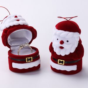 Ringboxen im Weihnachtsmann-Design, Samt-Schmuckschatullen, Ring-Geschenkbox, Halskette, Valentinstagsgeschenke