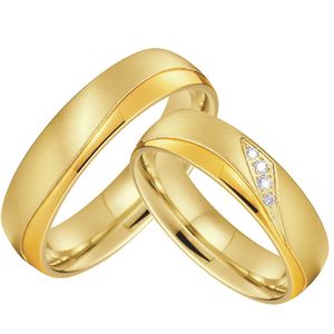 Kärlek allians bröllop band årsdag ring män gul ros guld silver färg lova smycken engagemang par ringar för kvinnor