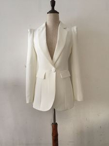 Premium Nuovo stile Design originale di alta qualità Design femminile's Personality Slim Jacket Shrug Show One Button Blazer Outwear Bianco Bianco