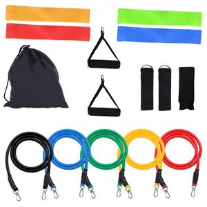 Wholesale 15 in 1 Natural Latex Fitness Resistance Bands Strength Training Set