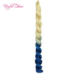 Stor Curl Bouncy Long Sea Body Braiding Hair Extensions 24Inch Crochet Braids Sea Body Syntetisk Hair Extension 100g Ombre Färg för Kvinnor