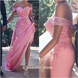 Druhna Suknie Side Split Party Mermaid Elastyczna Satin Aplikacja Długie Wedding Party Sukienki Dla Kobiet Eleganckie Suknie Wieczorowe Party Dress