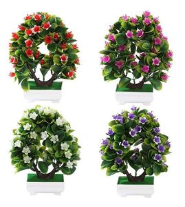 45 # Flores Artificiais Falso Pote Verde Lily Bonsais Simulação Flor Miniascape ornamentos para decoração de casa Hotel Garden Decor