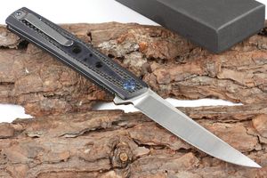 DHL Fast поставляется шарикоподшипник складной нож D2 D2 Point Point Satin Blade из углеродного волокна + G10 ручка EDC карманные ножи