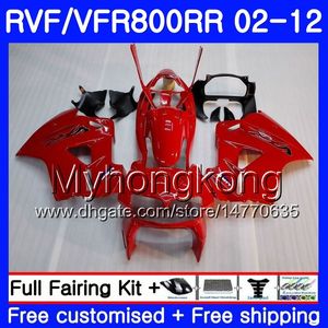 Kit para HONDA Interceptor VFR800RR 02 08 09 10 11 12 258HM.40 VFR 800RR 800R VFR800 RR 2002 2008 2009 2010 2011 2012 Fairing Factory top vermelho