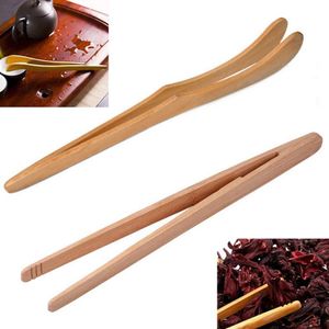 18 cm bambú té clip kongfu té té té de madera pinza de té multifunción ensalada de azúcar tostada comida pinzas cocina accesorios