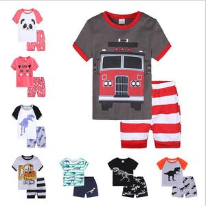 Set di abbigliamento per bambini Completi di abbigliamento per neonati Vestiti per neonati T-shirt estiva a maniche corte per cartoni animati + pantaloni corti Completi per bambini