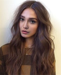 New France Style Natural European And American Wig Easy Take Care Brown Long Curly Women's Chemical Fiber Lace Front Wig Hair Band