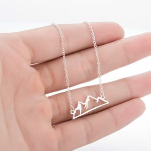 2019 New Stainless Steel Mountain Necklace Pendant Fashion Jewelry For Women Charm Choker Necklaces Collar