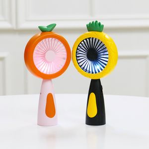 Portable USB summer cool mute small fan cartoon fruit with light children hand-held mini fan dhl free