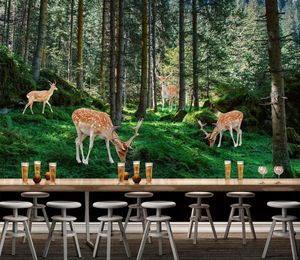 Custom Photo Wallpaper Mural 3D Fawn, virgin forest, big tree Wall Decorative Painting papel de parede wall papers home decor