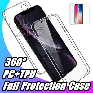 360 Full Cover Clear Phone Cases 2 IN 1 Transparente TPU-PC-Hülle für iPhone 13 13Pro 12 Mini 11 Pro Max XS MAX XR 8 7 Samsung Galaxy S21 Ultra Plus Note 20 A53 A73 A21S