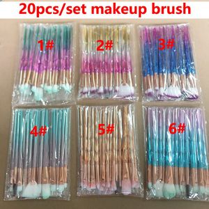 Pennelli trucco 20pcs 3D Dazzle Glitter Foundation Powder MakeupBrushe Set di pennelli trucco professionale Blush Ombretto MakeupBrush