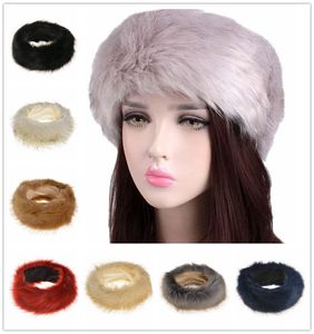 Womens Faux Fur Headband Inverno Negra Negra Natureza Natureza Meninas Orelha Aquecedor Ear Muffs 7 Cores K0768