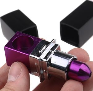Lipstick Smoking Pipes Tobacco Cigarette Smoking Pipe fashion magic mini portable metal lady gift