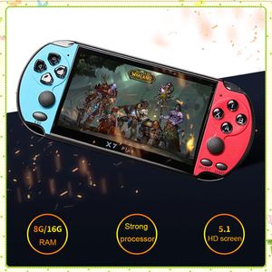 NEW 8GB X7 PLUS Handheld Game Player 5.1 Inch Large PSP Screen Portable Game Console MP4 Player TV Video for GBA NES Game with Retail Box