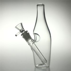 7-Zoll-Glas-Wasserbongs mit 14 mm weiblichem Shisha-Downstem-Bong-Schüssel, Flaschen-Dab-Rig-Becher-Recycler-Rigs für das Rauchen von Wasserpfeifen