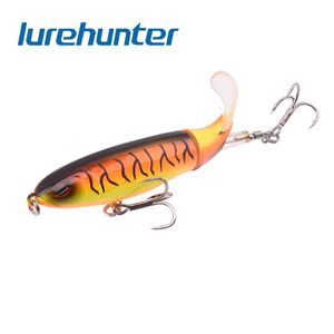 10pcs Whopper Popper cm g Topwater Fishing Lure Artificial Hard Bait D Eyes Plopper Soft Rotating Tail Fishing Tackle