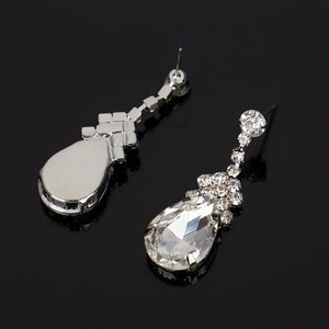 Wholesale-Water Drop Bridal Wedding Dangngeイヤリング女性の高級デザイナーブリンディングダイヤモンドダニーイヤリングシルバーエンゲージジュエリーギフト