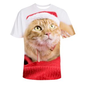 Moda 3D TH Koszulki Drukuj zwierzęta Koty męskie Damskie Tshirt Anime Krótki Rękaw Tees O-Neck Topy Cartoon Tshirt 139 Xmas Prezent