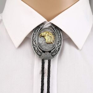 Papillon 3D Animal Bolo Tie per uomo Cowboy Cowgirl occidentale Corda in schiuma Cravatta in lega di zinco Colore vintage