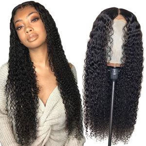Ishow mänskligt hår spets fram peruker brasilianska du del peruk kinky curly frontal peruk för kvinnor 8-26inch naural färg