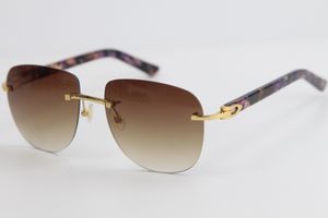 Good Quality Fashion Rimless Metal Sunglasses Mix Marble Purple Plank 8200860 glasses gold frame square metal vintage style outdoor design classical model
