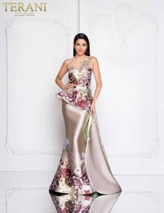 New European and American women's evening dress banquet women's temperament annual meeting 3D printing embroidered dress248l