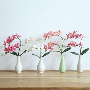 Artificial Orchid Simulation flower Green Plant With leaves For Home Wedding Living Room Tv Desk Arrangement Decorative