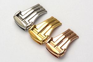 Collezione di moda Fibbia per cinturino con fibbia a farfalla in acciaio inossidabile 316L Argento/Oro rosa/Oro 14/16/18/20