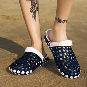 boas sandálias qualidade designer sandálias dos homens respirável oco fora flip-flops de borracha jardim sapatos vadeando buraco sapatos Jelly deslizamento praia