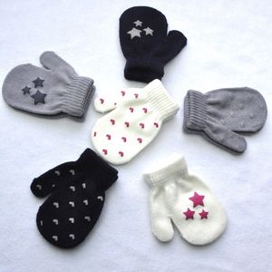 Barn Vinter Värm Handskar Anti Slip Baby Söt Little Mants Offsettryck 6 Coors Partihandel i 1-4 år gammal