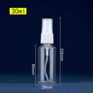 30 ml Przezroczyste plastikowe butelki do sprayu 1 Oz Gospodarz mgły Puste butelki opryskiwacze Refillable Transparent Travel Butelki Toalety Ciekłe pojemniki do podróży kosmetyczne