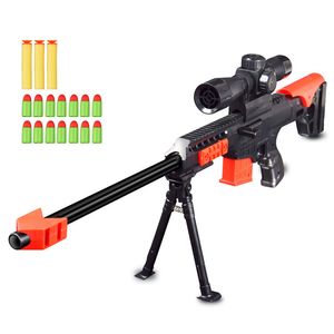 Soft bullet Sniper Rifle Airsoft Air Blaster Military plastic model kits For Gifts Children Outdoor Game Gun Toys with box