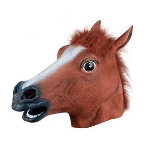 Wholesale realistic horse costume for sale - Group buy Realistic Horse Head Masks Full Head Fur Mane Latex Creepy Animal Mask For Halloween Party Costume Props For Drop Shipp